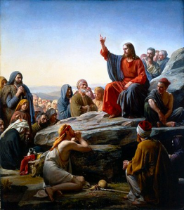 Jesus teaching the Sermon on the Mount