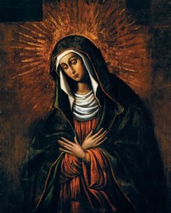This is image is 'Our Lady of Ostra Brama' (Our Lady of Mercy). She is the patroness of the Marian Province in the United States.