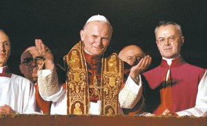 Pope St. John Paul II on the day of his election to the Papacy. 