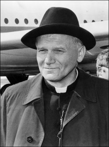 Fr. Karol Wojtyla rocking the black hat. 