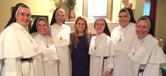 Ava with some of the Dominican Sisters, including Mother Assumpta (left of Ava). 