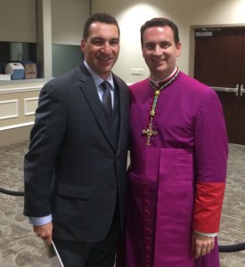 Bishop Lopes and I at the reception following his Episcopal Ordination.