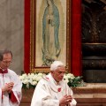 POPE WALKS NEAR IMAGE OF OUR LADY OF GUADALUPE DURING MASS MARKING HER FEAST