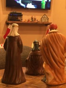 The Magi can see Baby Jesus in the distance. 